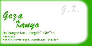 geza kanyo business card